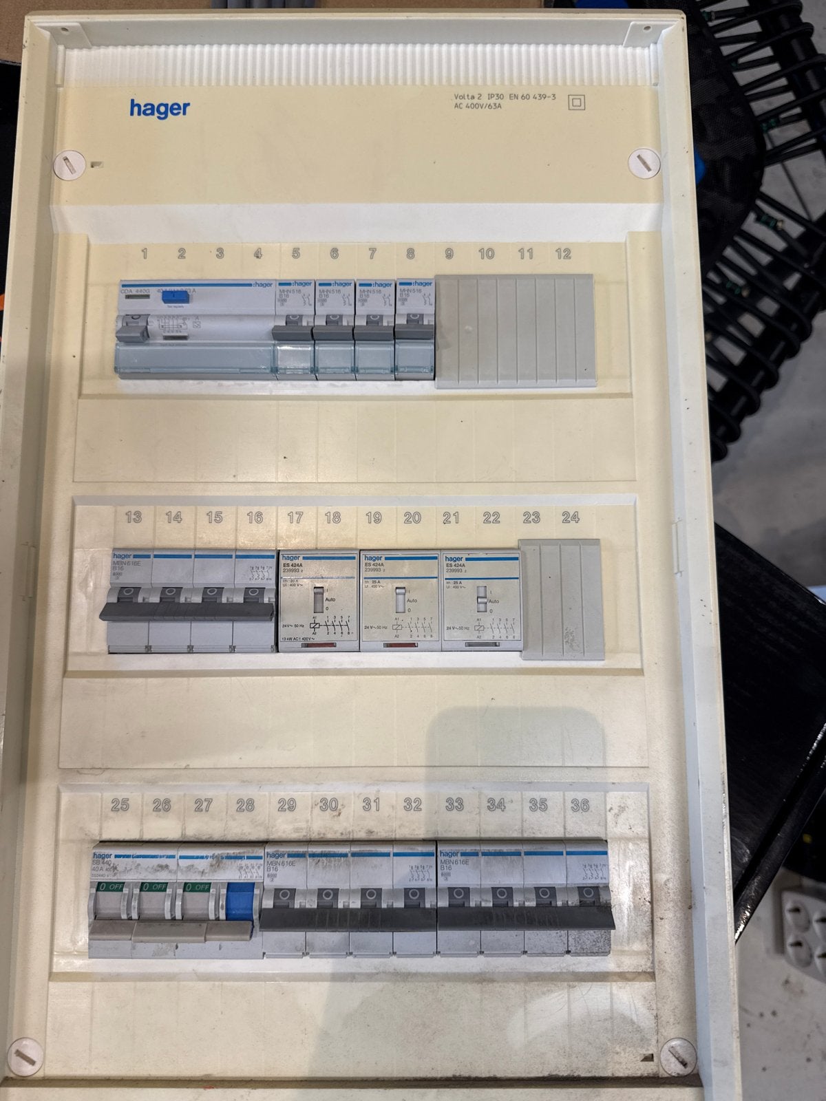 Hager Volta 2 Groepenkast met Installatieautomaten, Ophalen of Verzenden, Gebruikt, Hager, Groepenkast