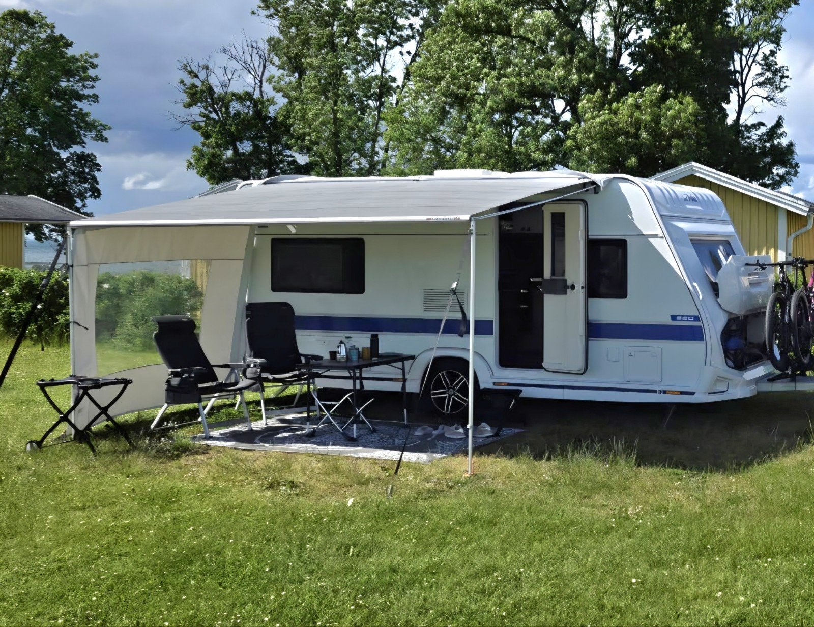 Fiamma Caravanstore XL 410 Royal Grey zakluifel, Ophalen, Zo goed als nieuw