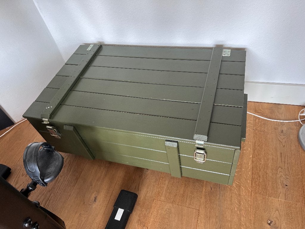 Groene kist op wieltjes - Opbergkist, Ophalen, Minder dan 50 cm, Gebruikt, 50 tot 100 cm