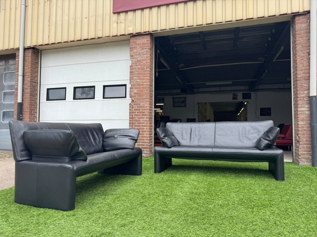 Bank JORI Linea zwart leer3+2 zit bankstel design sofa JR870, Jori, Geen, Pahest@hotmail.nl, Design