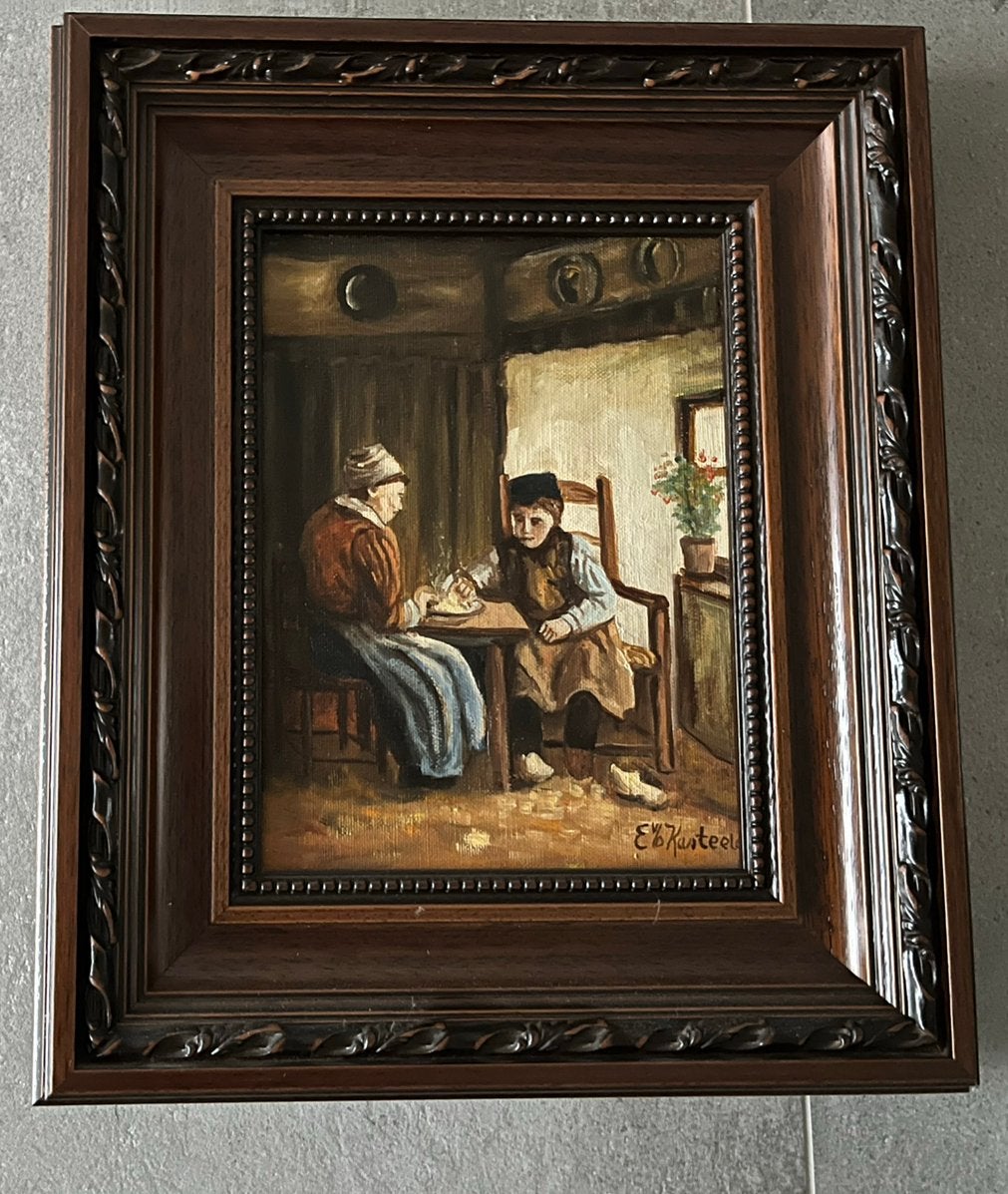 Schilderij E. vd Kasteele (1), Antiek en Kunst, Kunst | Schilderijen | Klassiek, Ophalen of Verzenden