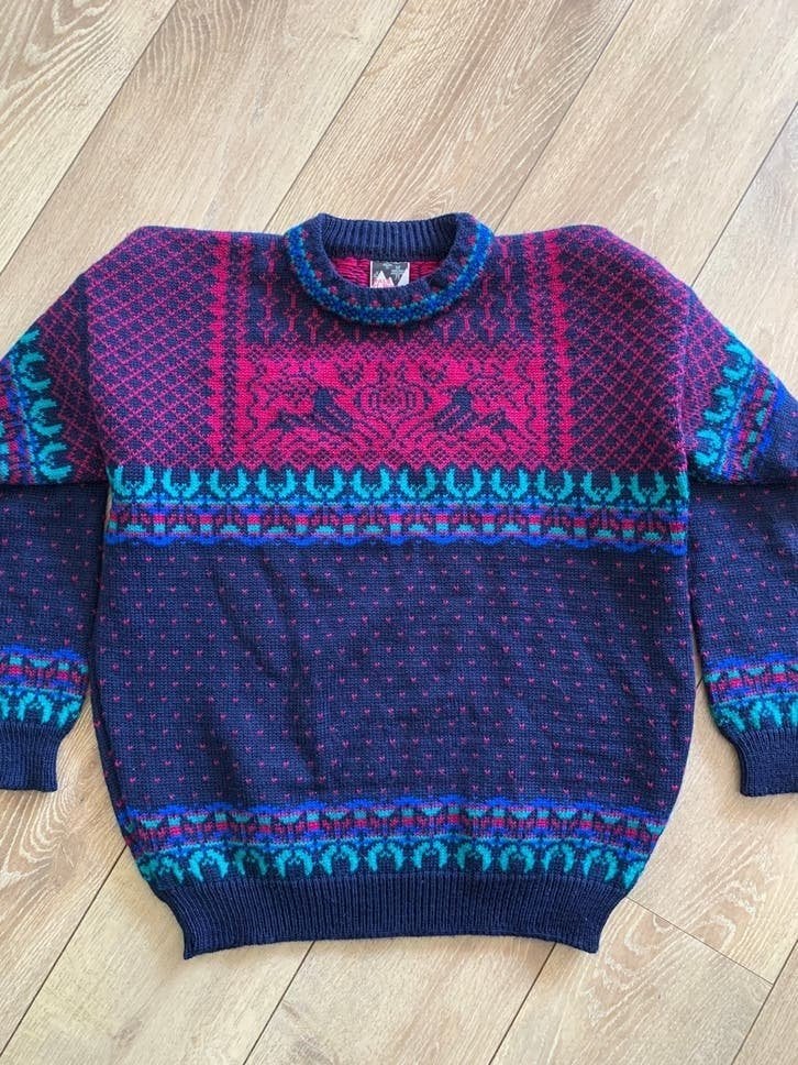 Dale of Norway wollen trui XL bohemian wool jumper, -, Blauw, -, Maat 46/48 (XL) of groter