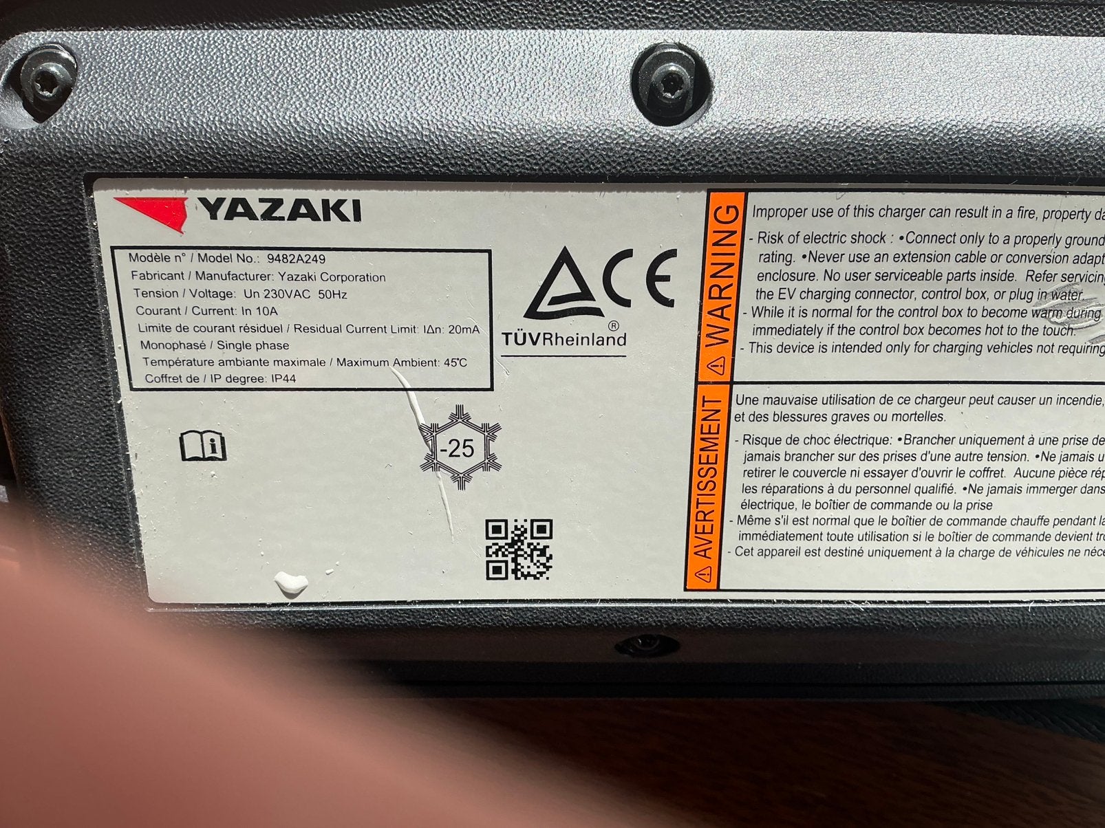 Originele Yazaki EV Thuislader Type 1 (9482A249), Ophalen, Nissan