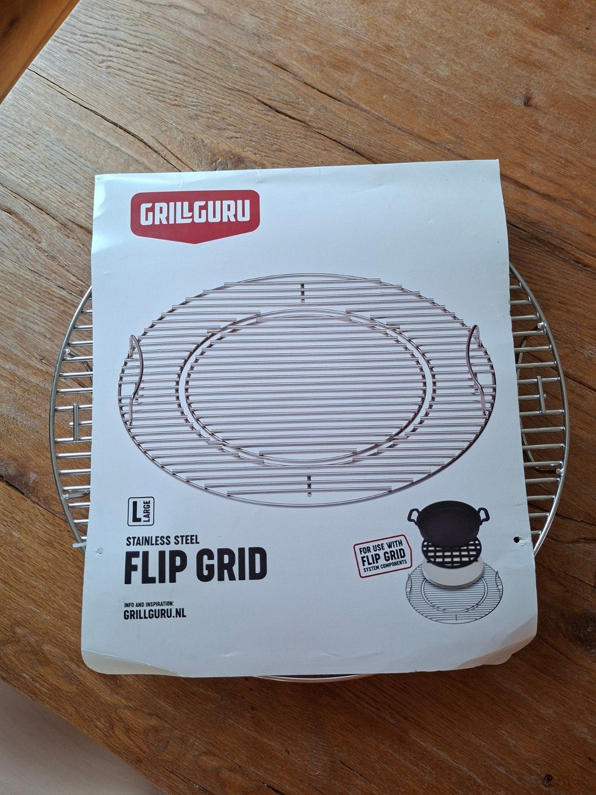 Grill Guru Flip Grid RVS Large - Nieuw in verpakking, Ophalen, Nieuw, Grill Guru
