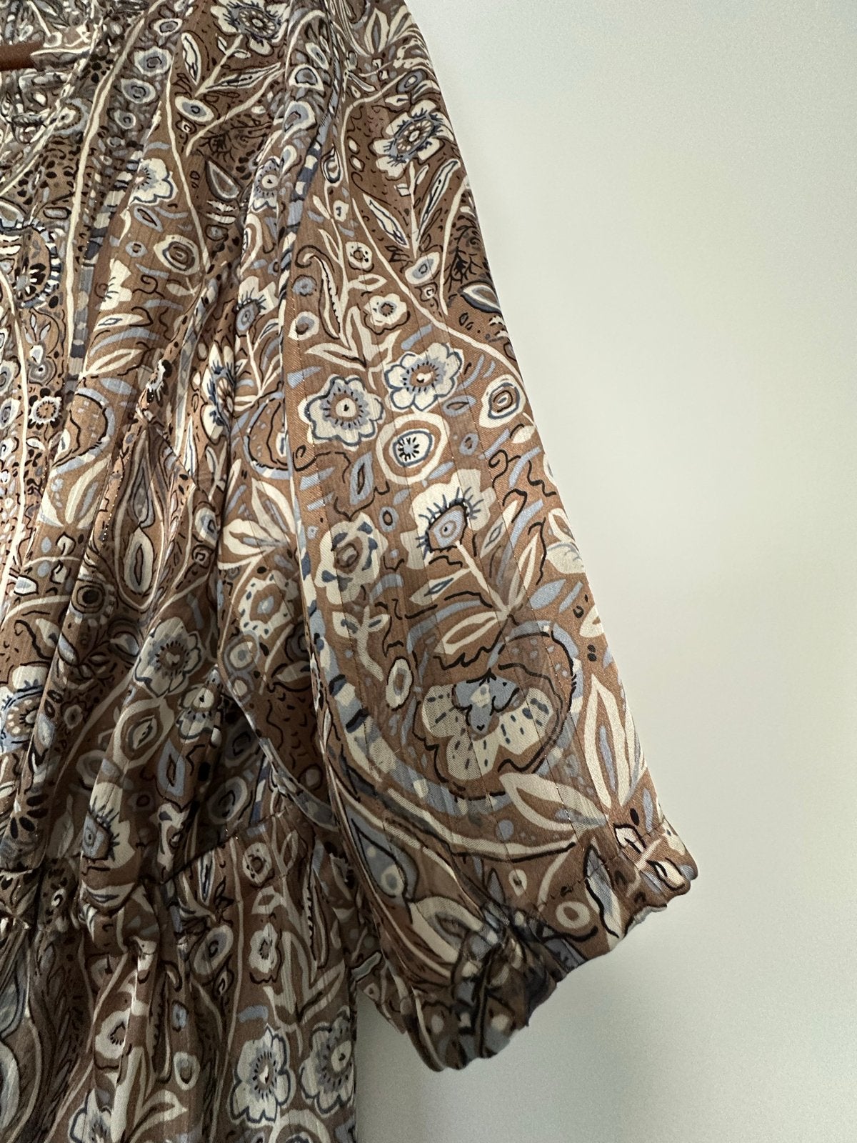 Soulmate Jurk met Bloemenprint en Ruches - Maat XXL, Kleding | Dames, Bruin, Maat 46/48 (XL) of groter, Ophalen of Verzenden, Zo goed als nieuw