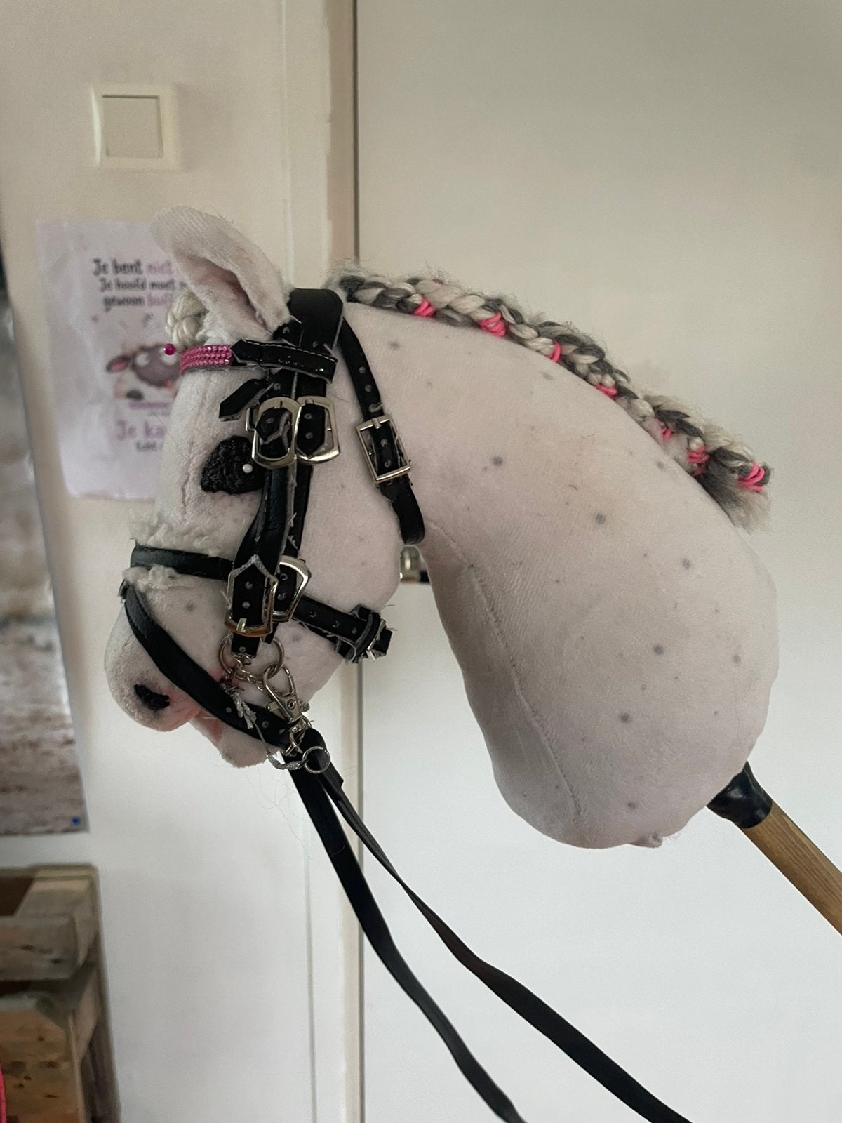 Hobbyhorse met hoofdstellen, Hobby en Vrije tijd, Ophalen of Verzenden, Zo goed als nieuw