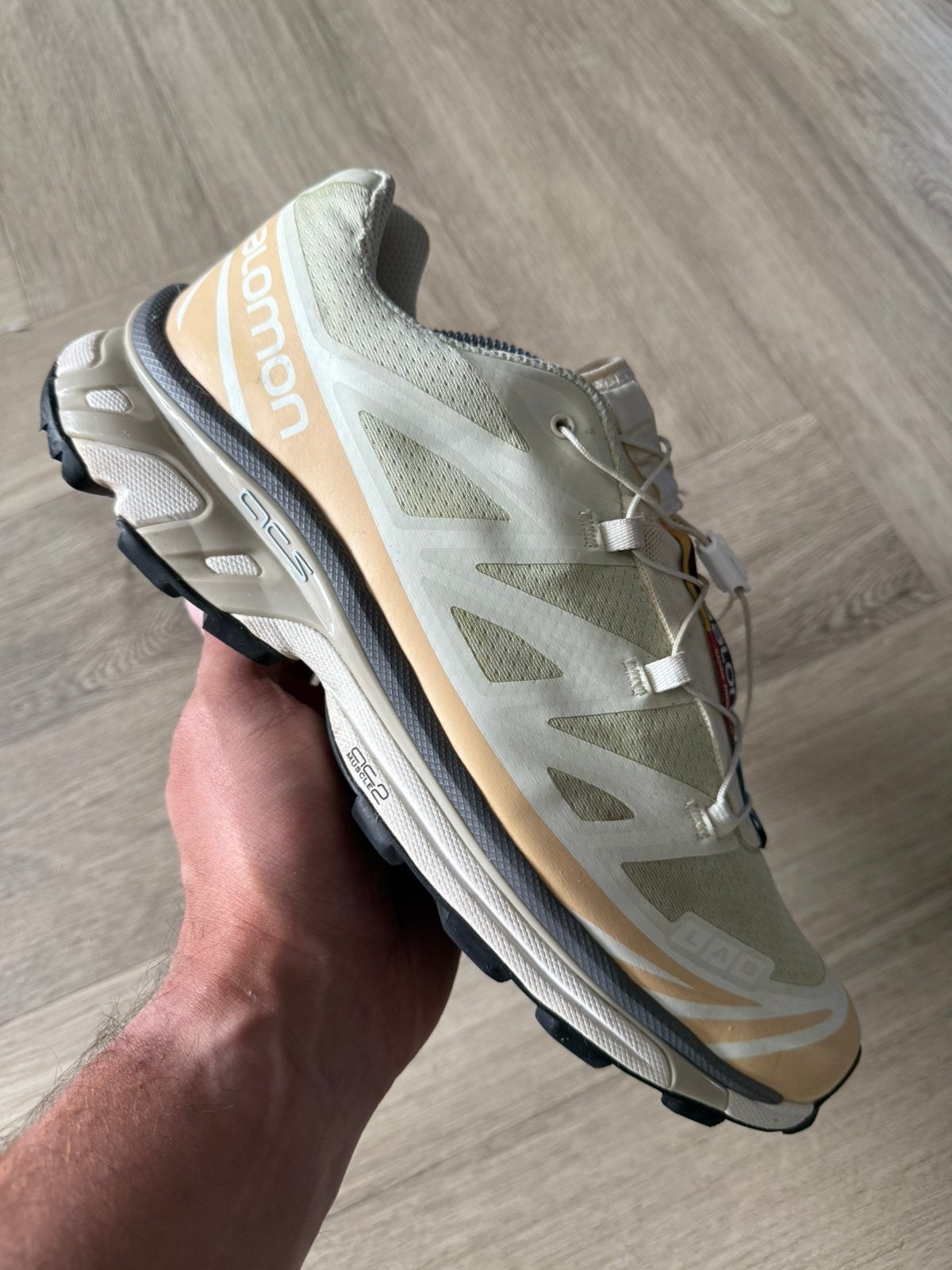 Salomon s-lab xt6 creme white 44, Kleding | Heren, Verzenden, Zo goed als nieuw, Wit