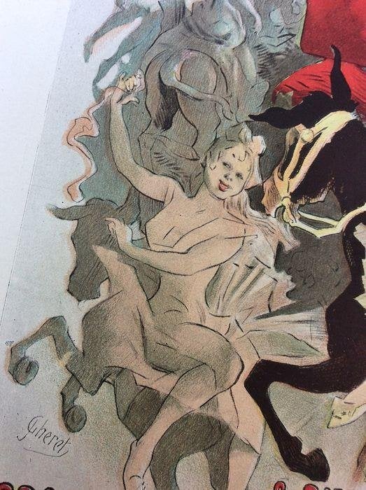 Moulin Rouge origineel jugendstil affiche 1901 Jules Cheret, Antiek en Kunst, Verzenden