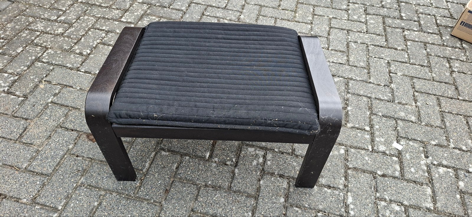 IKEA Poäng voetenbank met zwart kussen, Ophalen, Gebruikt, Modern, Scandinavisch, 50 tot 75 cm