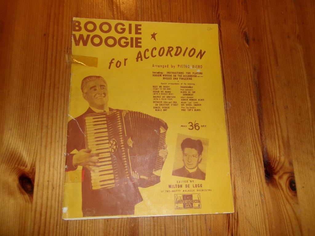 Boogie woogie for accordion - pietro diero milton de lugg, Gebruikt, Ophalen of Verzenden, Artiest of Componist, Populair