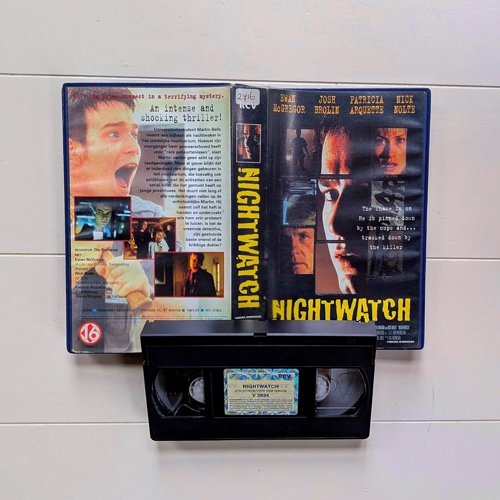 Nightwatch (1997), VHS Ex Rental Videoband, Vanaf 16 jaar, Ophalen of Verzenden, Gebruikt, Horror