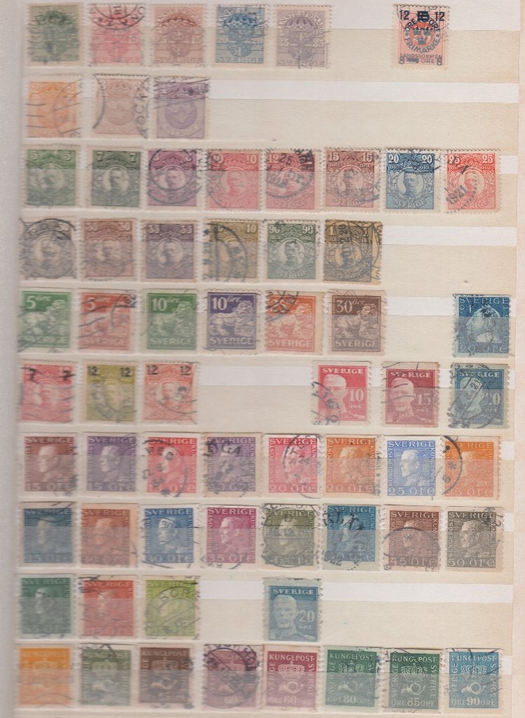 A010 Zweden heel oud gestempeld +- 95 stuks, Ophalen of Verzenden, Zweden, Gestempeld