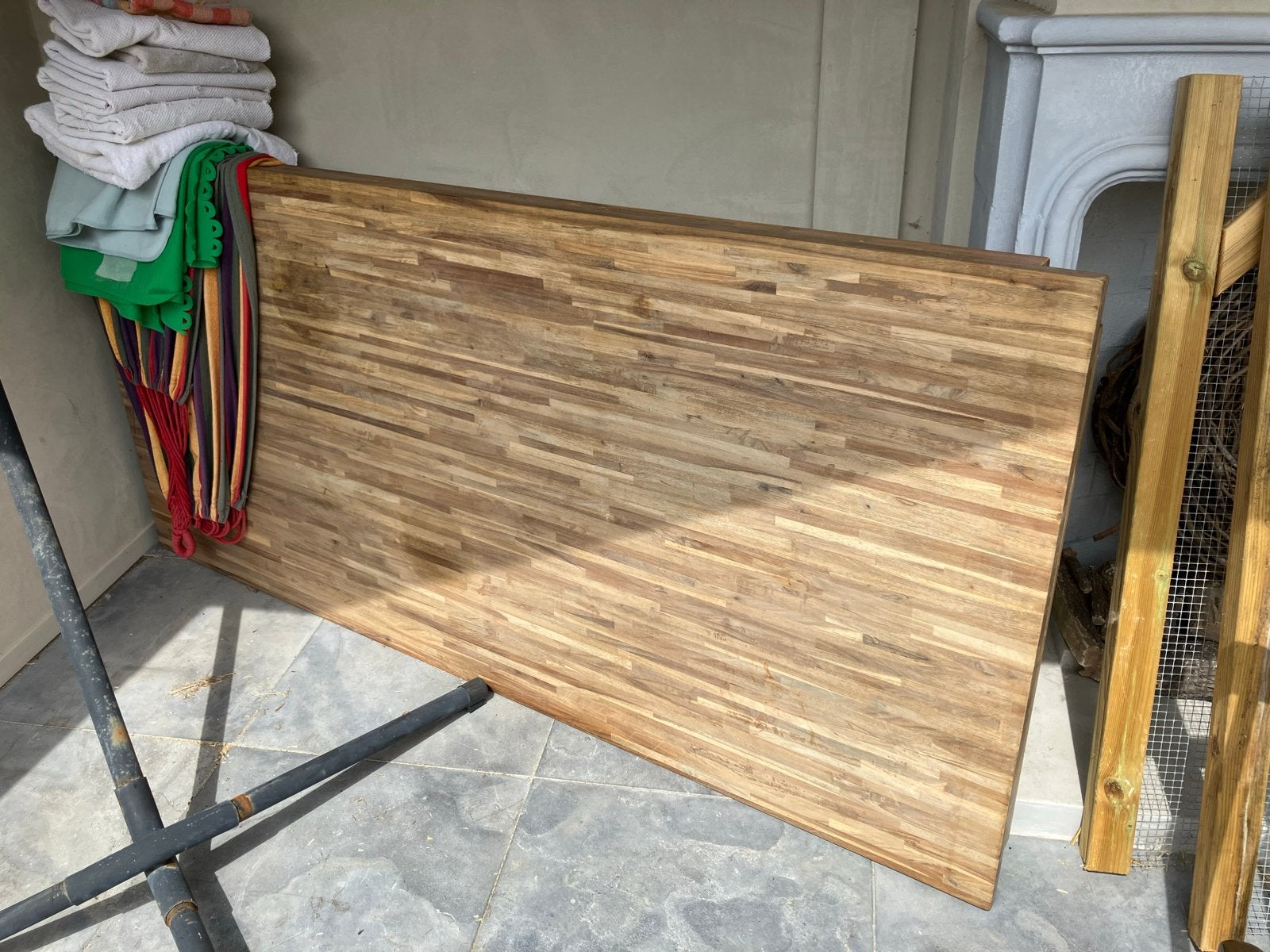 Mooie eikenhouten tafel 2.1x1m, Huis en Inrichting, Tafels | Eettafels, Ophalen, Gebruikt, Eikenhout, 200 cm of meer