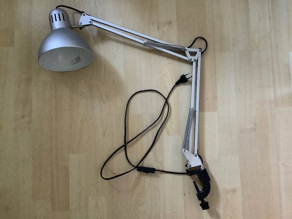 Ikea Tertial bureaulamp klassiek 1998 Verstelbaar zilver mat, Ophalen of Verzenden, Zo goed als nieuw, Metaal, Minder dan 50 cm
