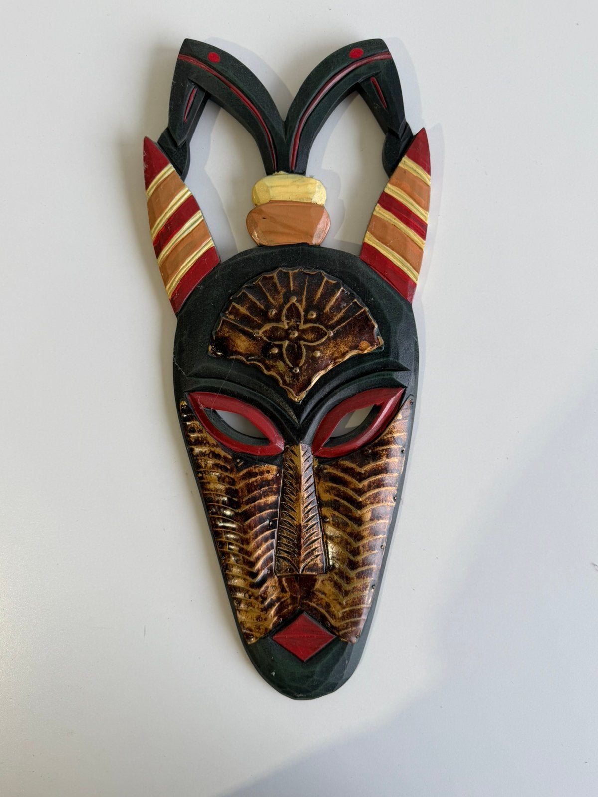 Ghanees houten muurmasker, Hout, Afrika, Masker, Ophalen of Verzenden