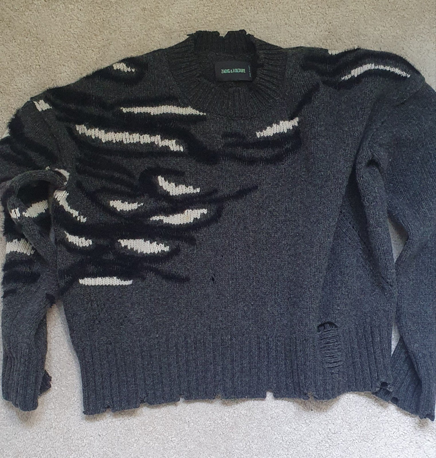 Zadig & Voltaire Oversized Wol Trui met Tijgerprint, Ophalen of Verzenden