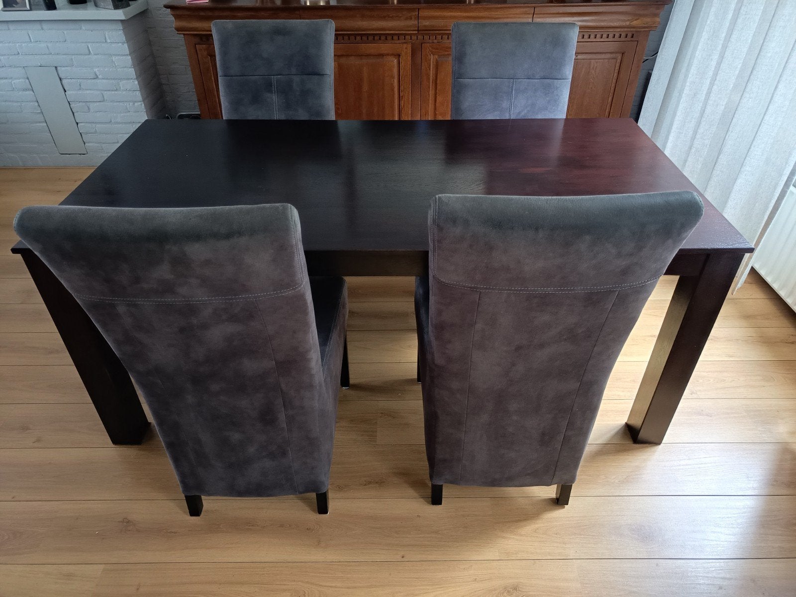 Eettafel met 6 stoelen - 180x90x75 cm, Huis en Inrichting, Ophalen, Gebruikt, 50 tot 100 cm, Vijf personen of meer