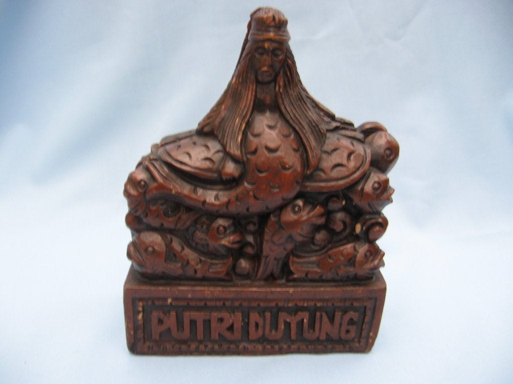 Houten snijwerk met zeemeermin - 20e eeuw, Antiek en Kunst, Ophalen of Verzenden