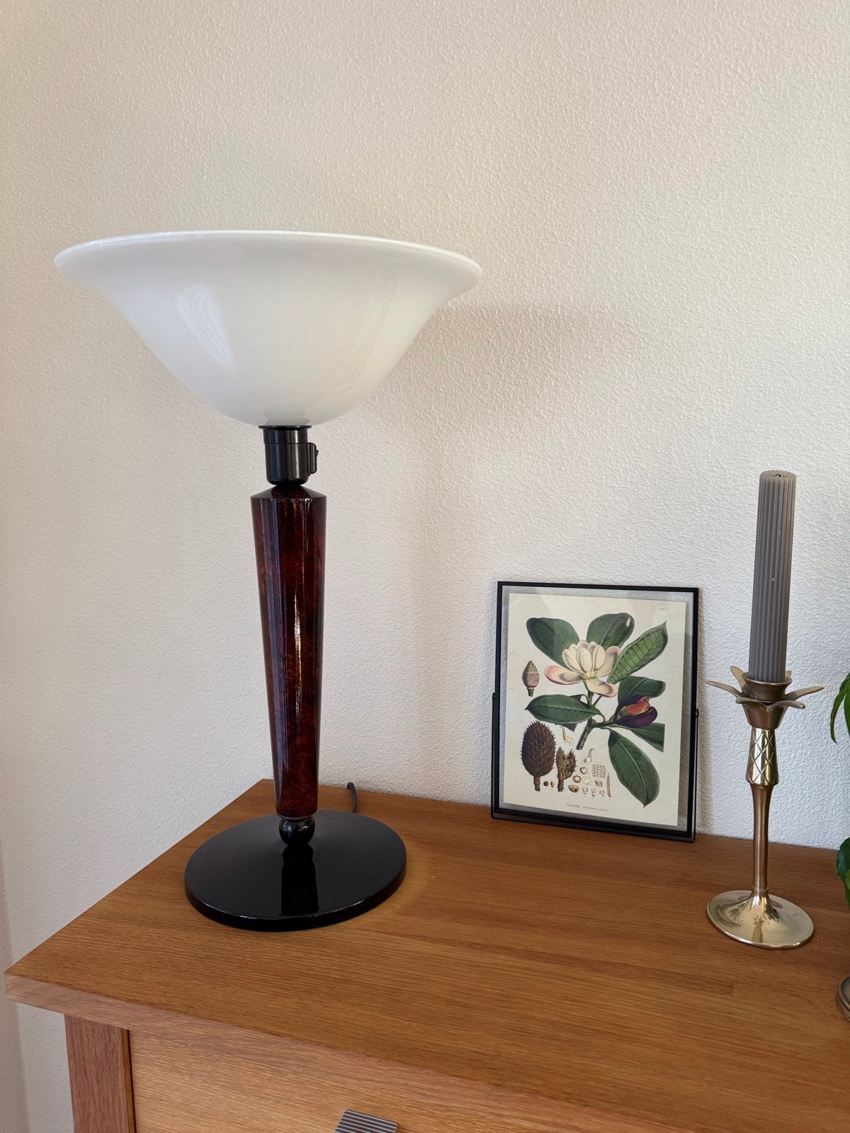SCHITTERENDE Vintage Art Deco Tafellamp met Melkglazen Kap