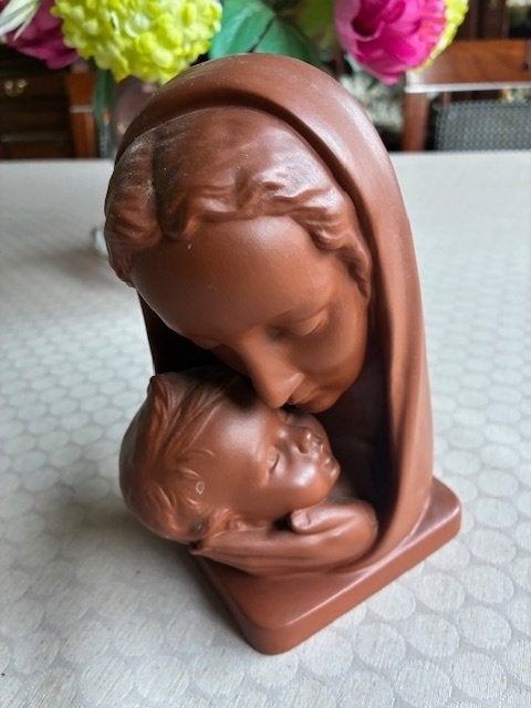 goebel terra cotta beeld moeder en kind19 cm, Ophalen of Verzenden, Zo goed als nieuw, Mens
