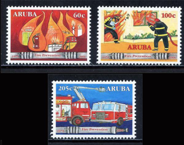 Aruba 2006 Brandweer vuur brandweerwagen auto postfris, Verzenden, Postfris