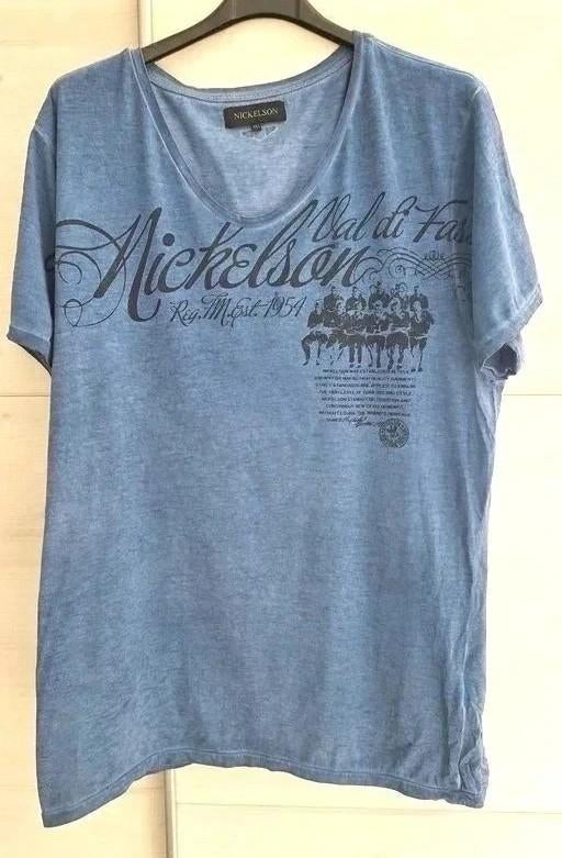 Nickelson t shirt blauw 3XL XXXL heren katoen print, Blauw, Nickelson, Overige maten, Ophalen of Verzenden
