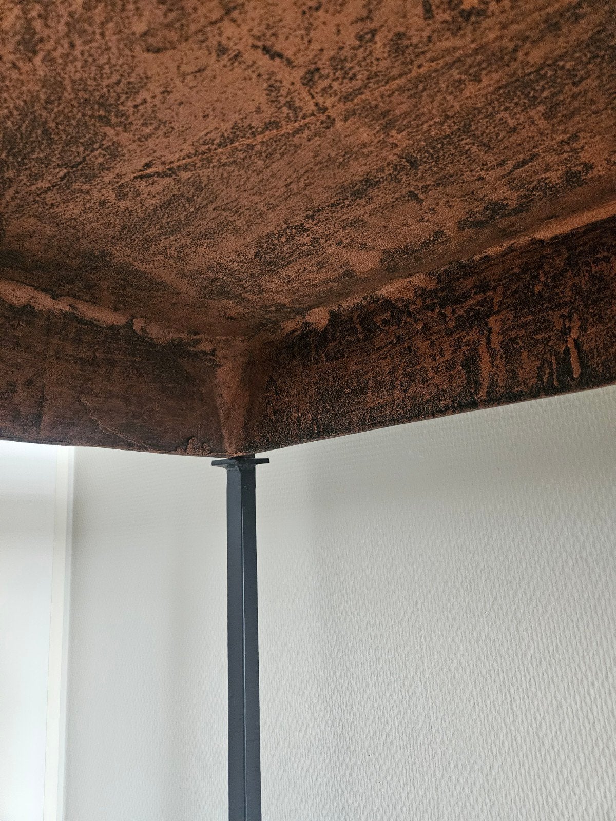 Sitetable met zwaar koperen blad, Ophalen, 100 tot 150 cm, Zo goed als nieuw, 25 tot 50 cm
