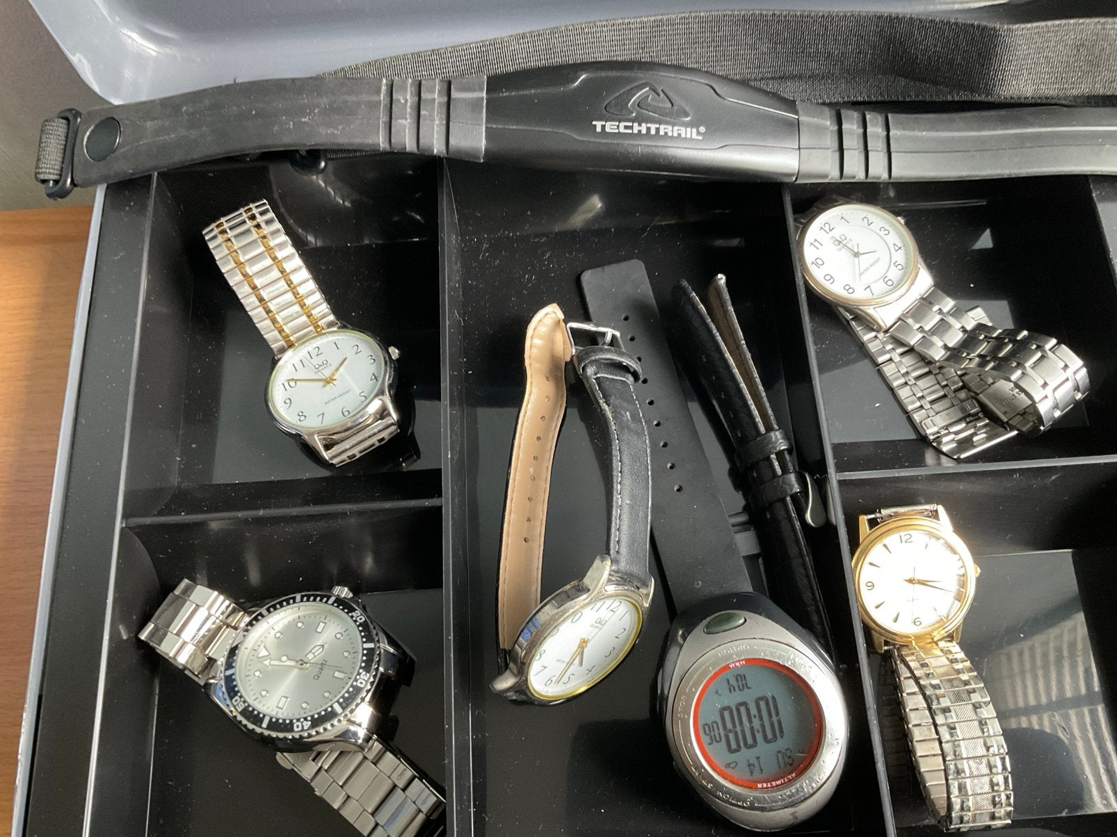geldkistje met oude horloges, Ophalen of Verzenden, Staal, Overige merken