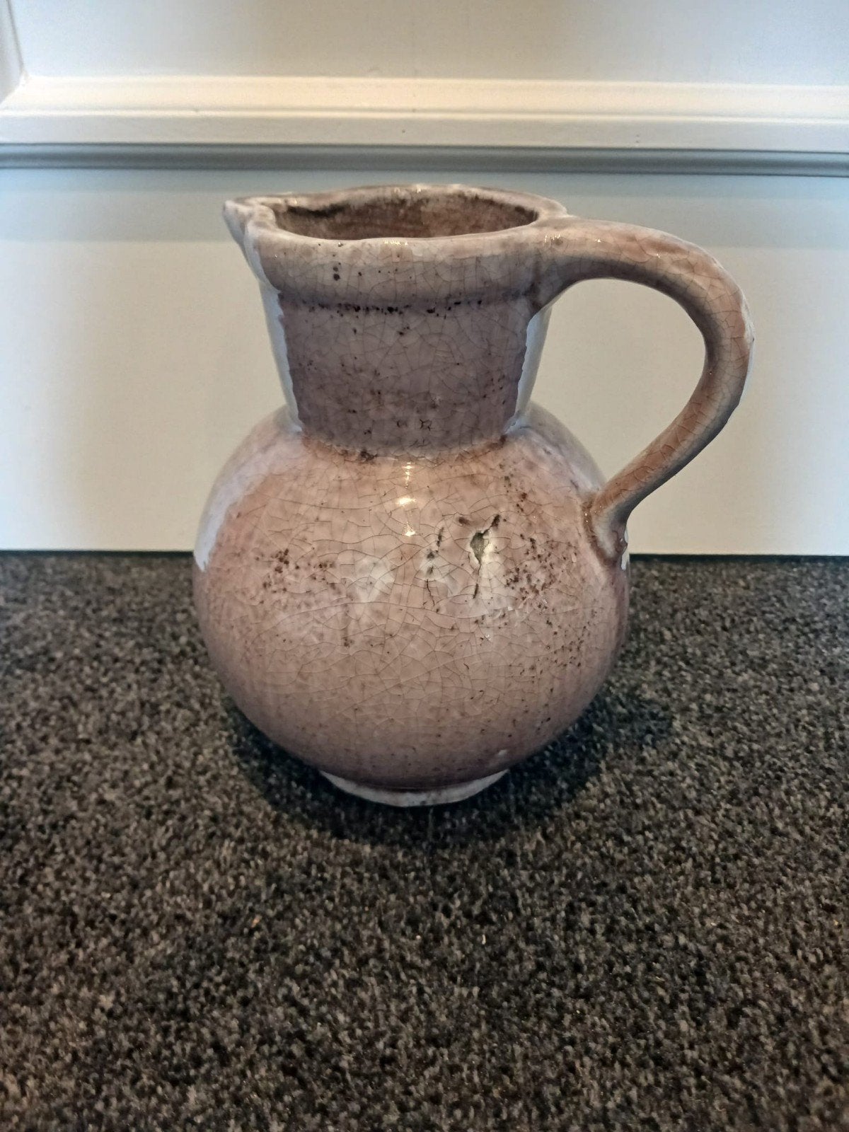 Brynxz roze glanzende vaas, Ophalen, Met handvat, 25 cm, Zo goed als nieuw