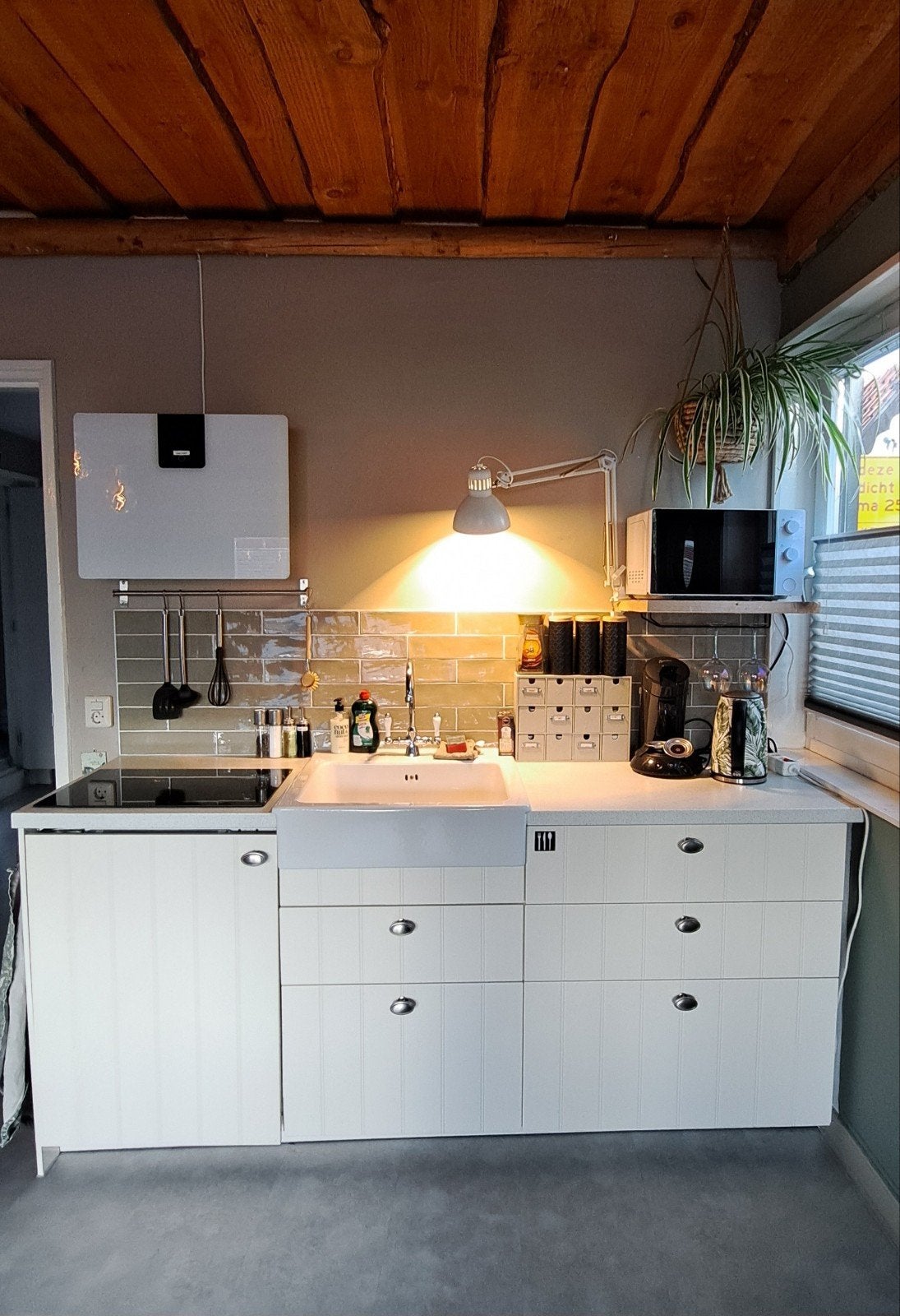 Compacte keuken, Ophalen, Gebruikt, Wit, Enkelwandige keuken