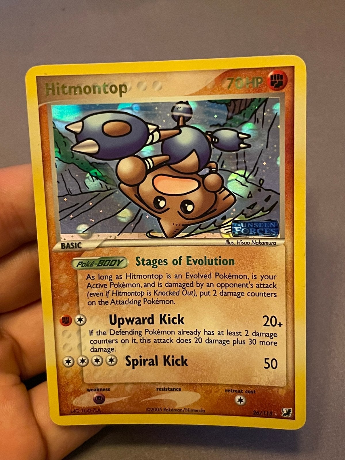 Pokemon Hitmontop Ex Unseen Forces Stamped 26/115, Ophalen of Verzenden, Zo goed als nieuw