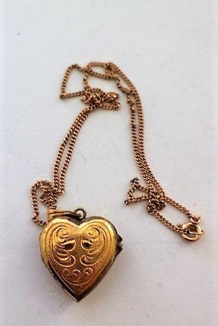 Grote Amerikaner doublé hanger, medaillon hart met ketting, Sieraden, Tassen en Uiterlijk, Ophalen, Overige materialen, Gebruikt