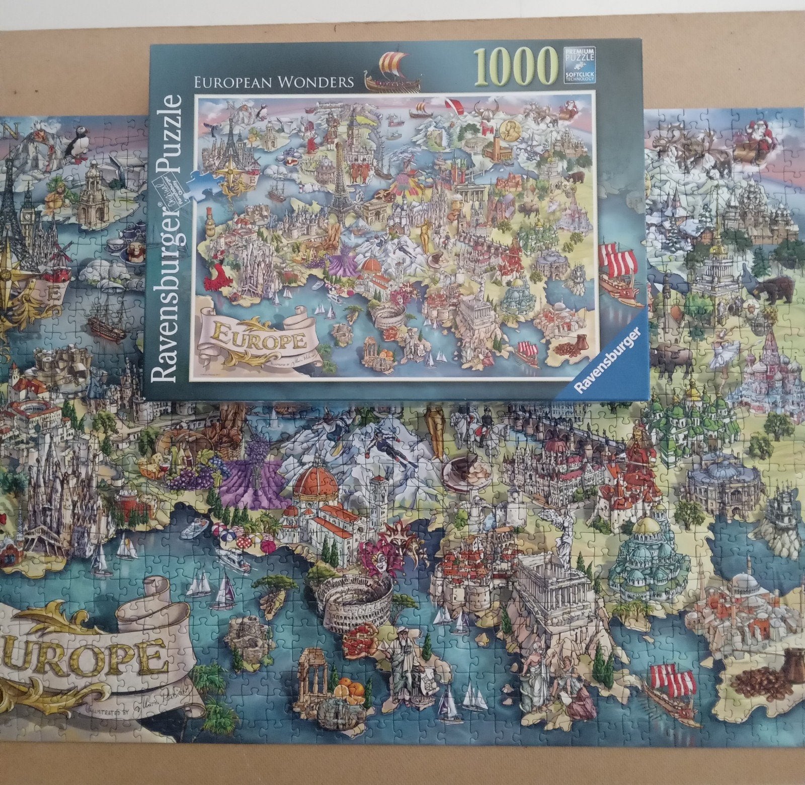 Ravensburger puzzel Europa 1000 stukjes