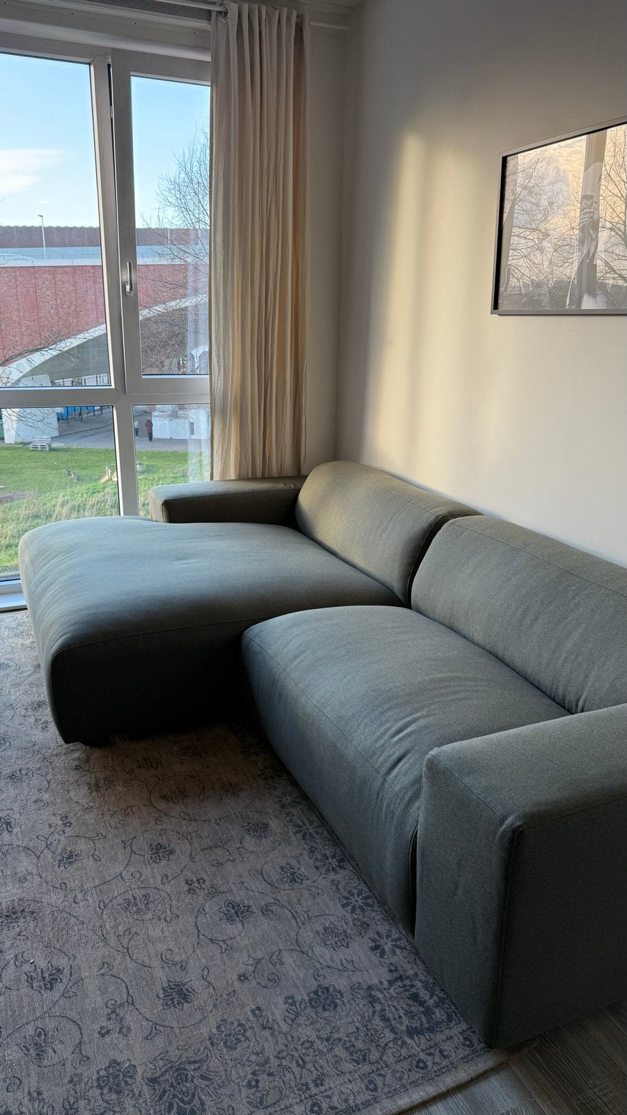 King 3-zits Sissyboy bank met chaise longue links Eucalyptus, Ophalen, 250 tot 300 cm, 100 tot 125 cm, Hoekbank