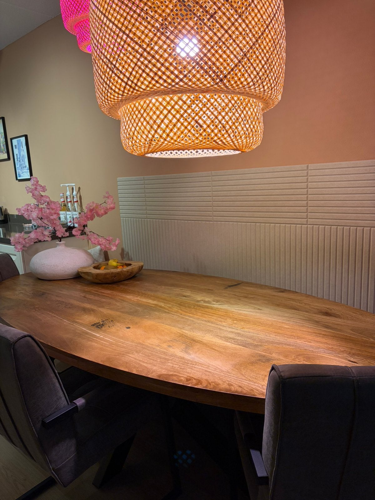 Massief houten eettafel 240 cm – als nieuw, 100 tot 150 cm, 200 cm of meer, Ophalen of Verzenden, Zo goed als nieuw
