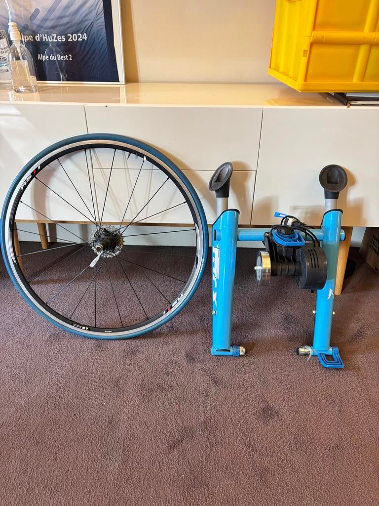Tacx Blue Matic fietstrainer met wiel en cassette, Ophalen, Gebruikt, Overige typen, Staal