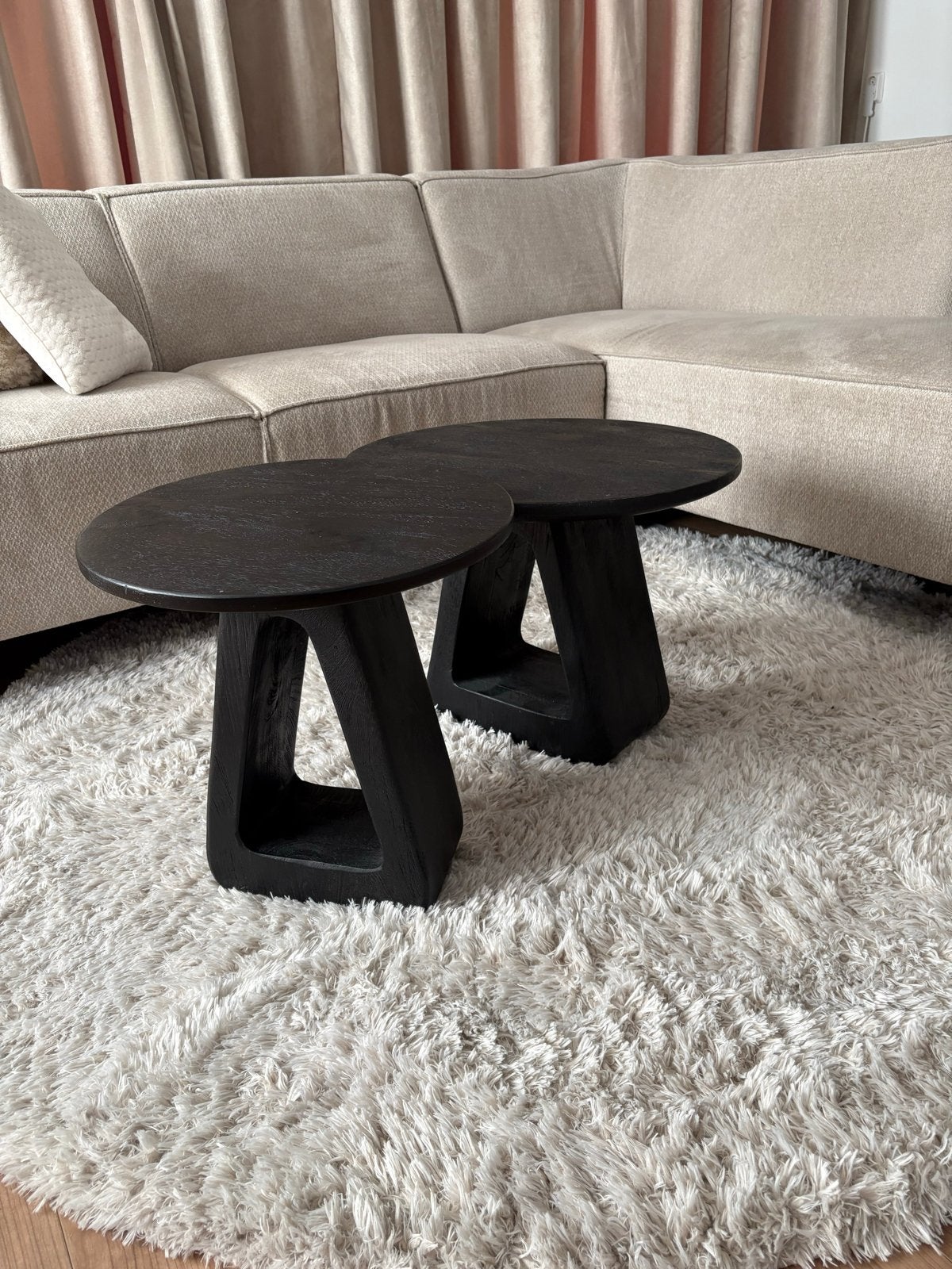 Set van 2 Haco bijzettafels Eline - Zo goed als nieuw, Ophalen, Minder dan 45 cm, Minder dan 55 cm, Rond