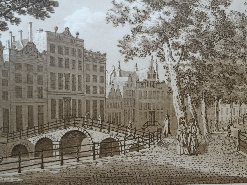 Aquatint De Herengracht te Amsterdam, Samuel Ireland 1795, Ophalen of Verzenden, Origineel