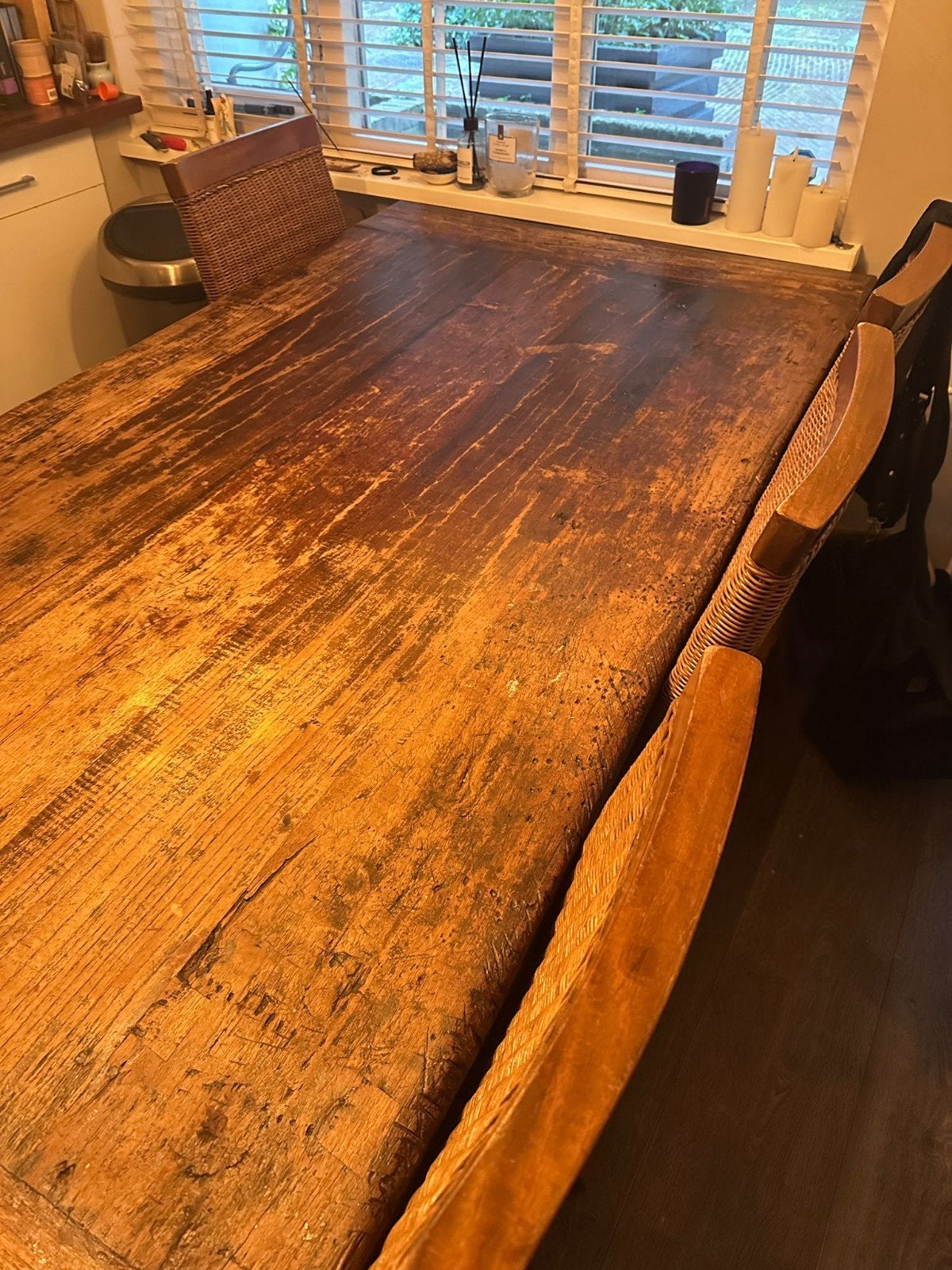Robuuste Eethoek Tafel 200x103 cm met Lade, Huis en Inrichting, Ophalen, Gebruikt, 100 tot 150 cm, Robuust, Landelijk