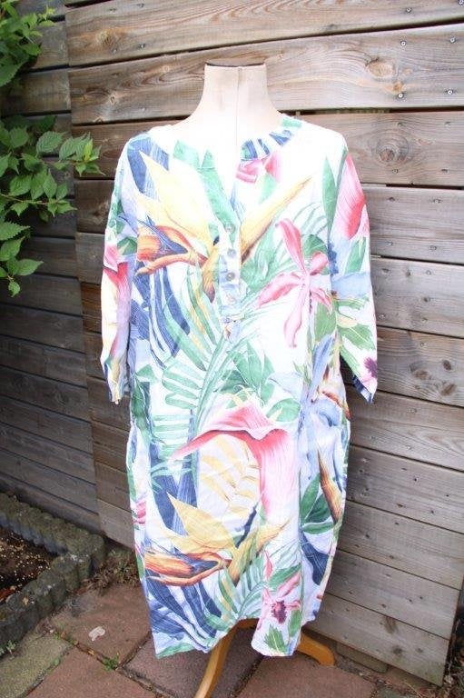 Jurk gekleurd Paprika mt 4 (50) Vaste prijs, Kleding | Dames, Jurken, Overige kleuren, Maat 46/48 (XL) of groter, Ophalen of Verzenden