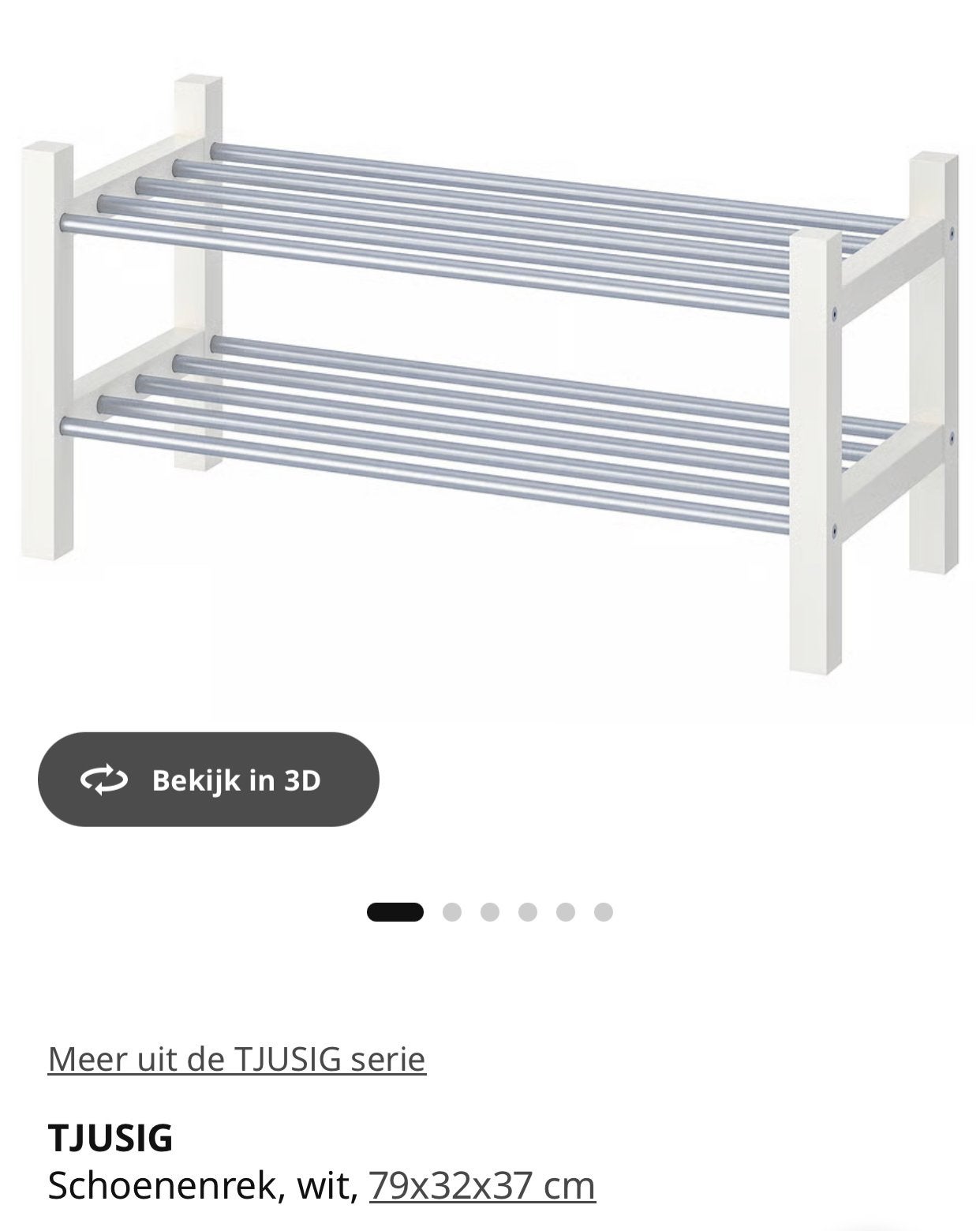 IKEA TJUSIG Schoenenrek / Bankje - Wit, Huis en Inrichting, Ophalen, Gebruikt
