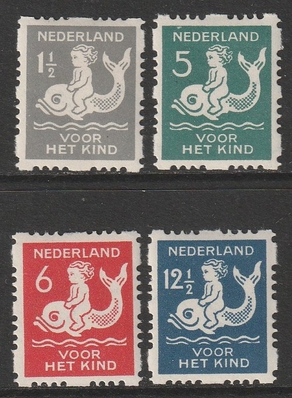 1929, Kinderzegels, Roltanding, NVPH R82/85, ongebruikt, Verzenden, T/m 1940, Postfris