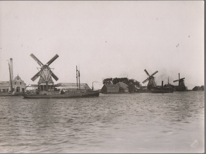 Wormer gezien vanaf Wormerveer Molen De Witte Duif Foto, Ophalen of Verzenden, Voor 1920, Ongelopen, Noord-Holland