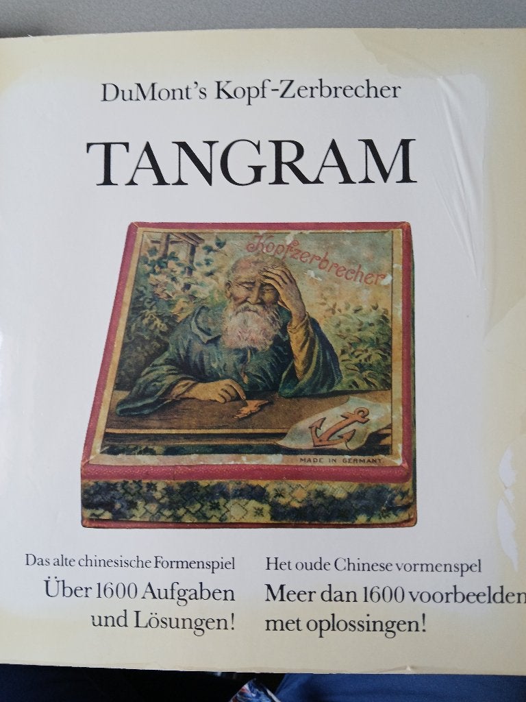 Tangram spel met boek in originele box, Ophalen of Verzenden, Minder dan 500 stukjes, Zo goed als nieuw, Overige typen