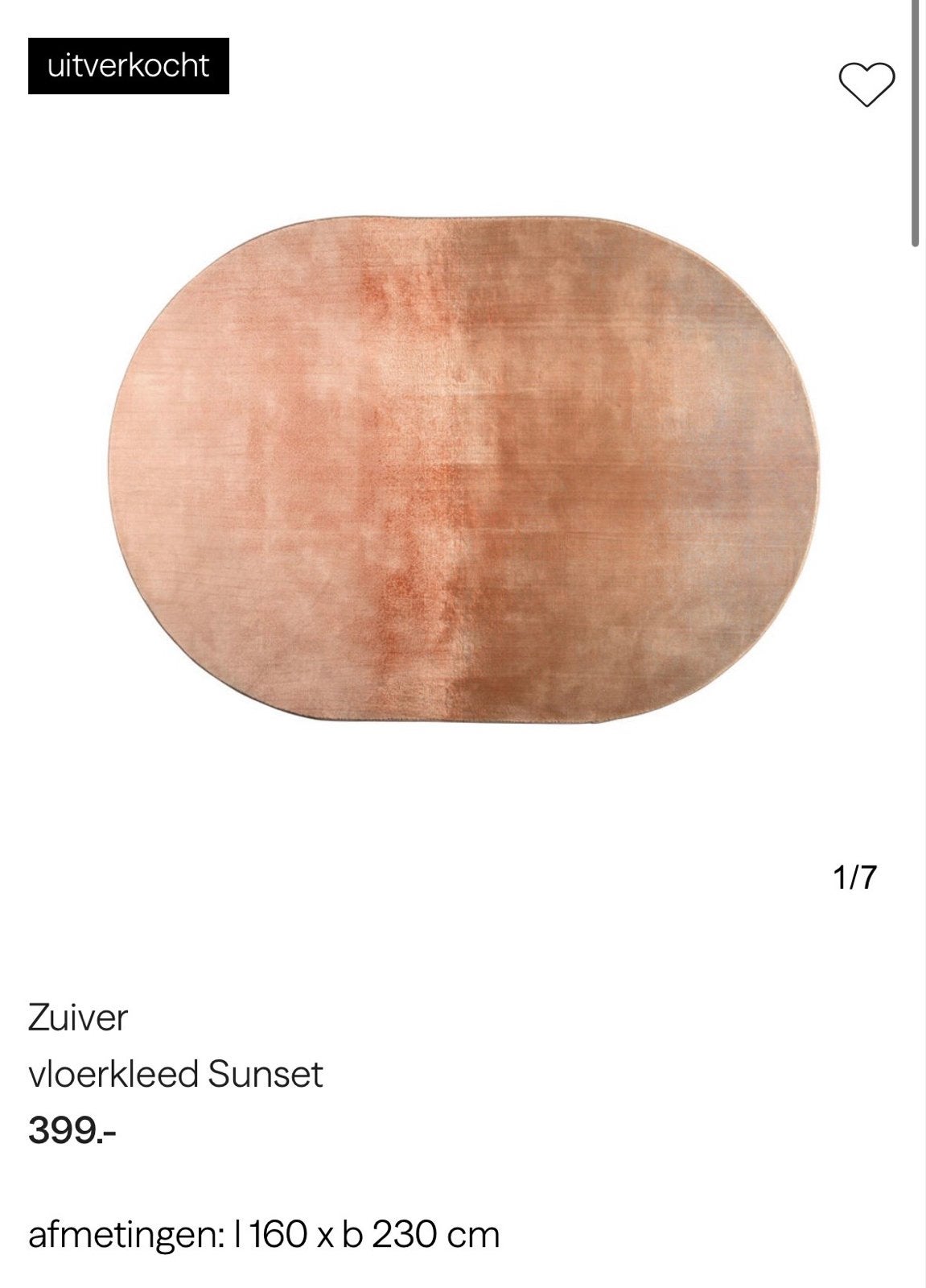 NIEUW Zuiver Vloerkleed 230x160 cm, Ophalen, 150 tot 200 cm, Ovaal, Bruin