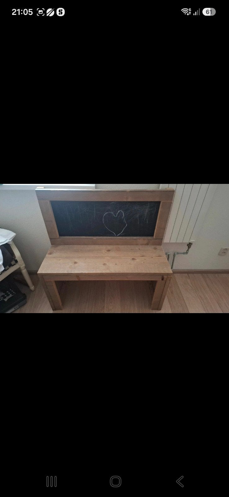 hout krijtbord, Ophalen