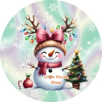 lf1231 luxe icing sneeuwman 19cm eetbare taart print, Ophalen of Verzenden, Nieuw, Taarten, Versiering