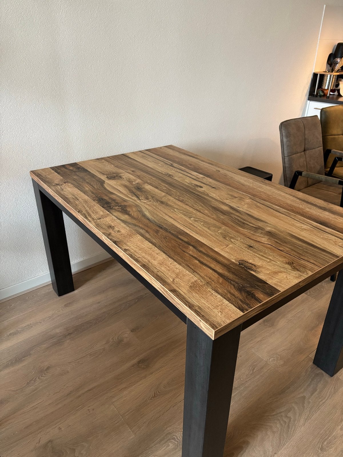 Eetkamertafel - 77x139x90 cm, Ophalen, 100 tot 150 cm, Eikenhout, 50 tot 100 cm