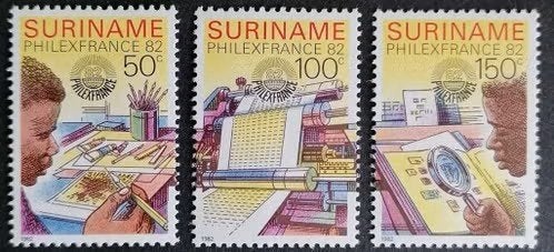 Suriname 1982 - nvph 301-303 - Philex France, Ophalen of Verzenden, Postfris