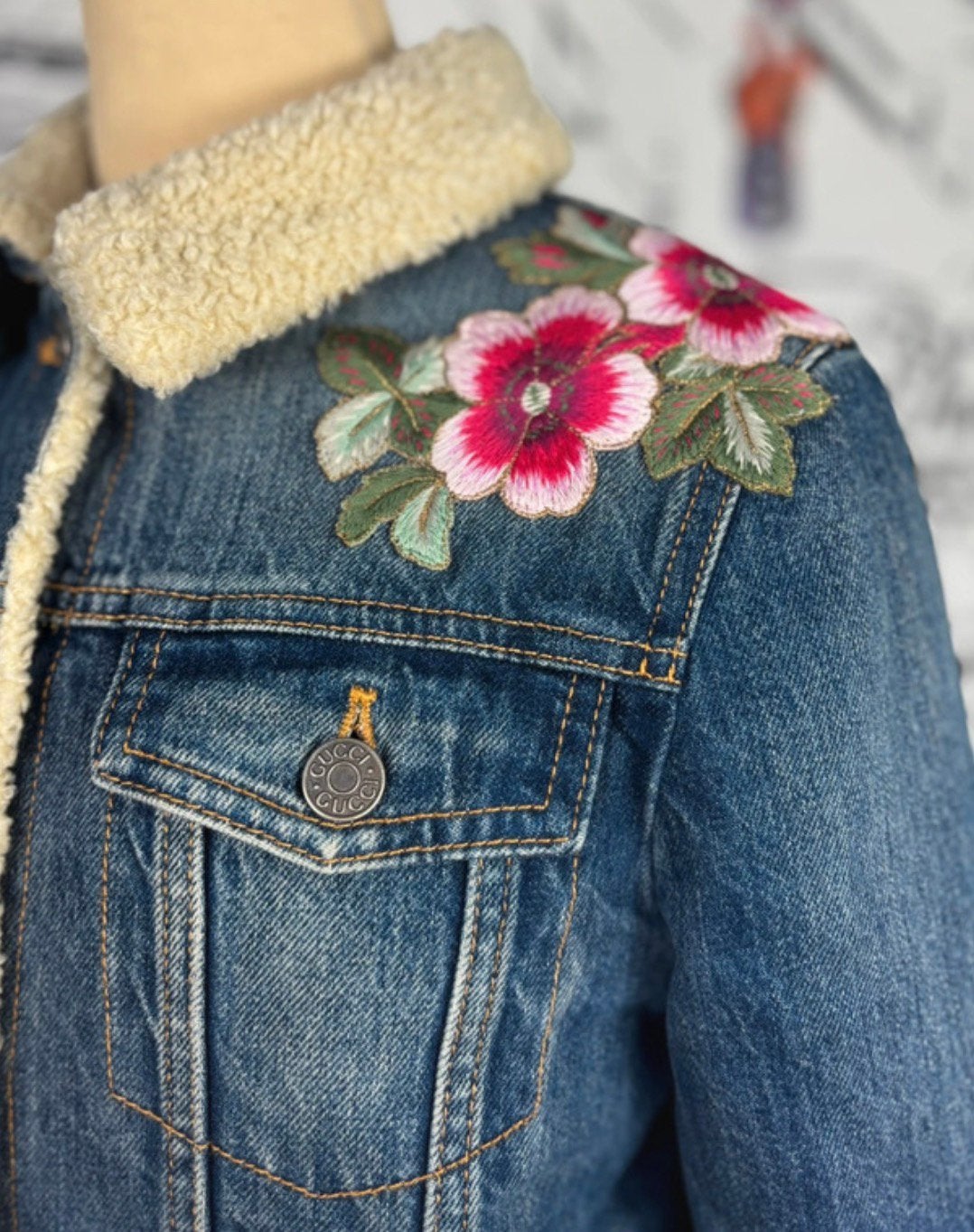 Gucci denim meisjes jas herfst maat 8 + 10 (collectors item), Meisje, Gucci, Jas, Nieuw